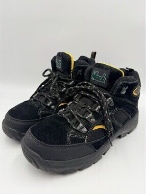 Mack Mens Leather Steel Toe Slip Resistant Work Boots Shoes Size 10 Black